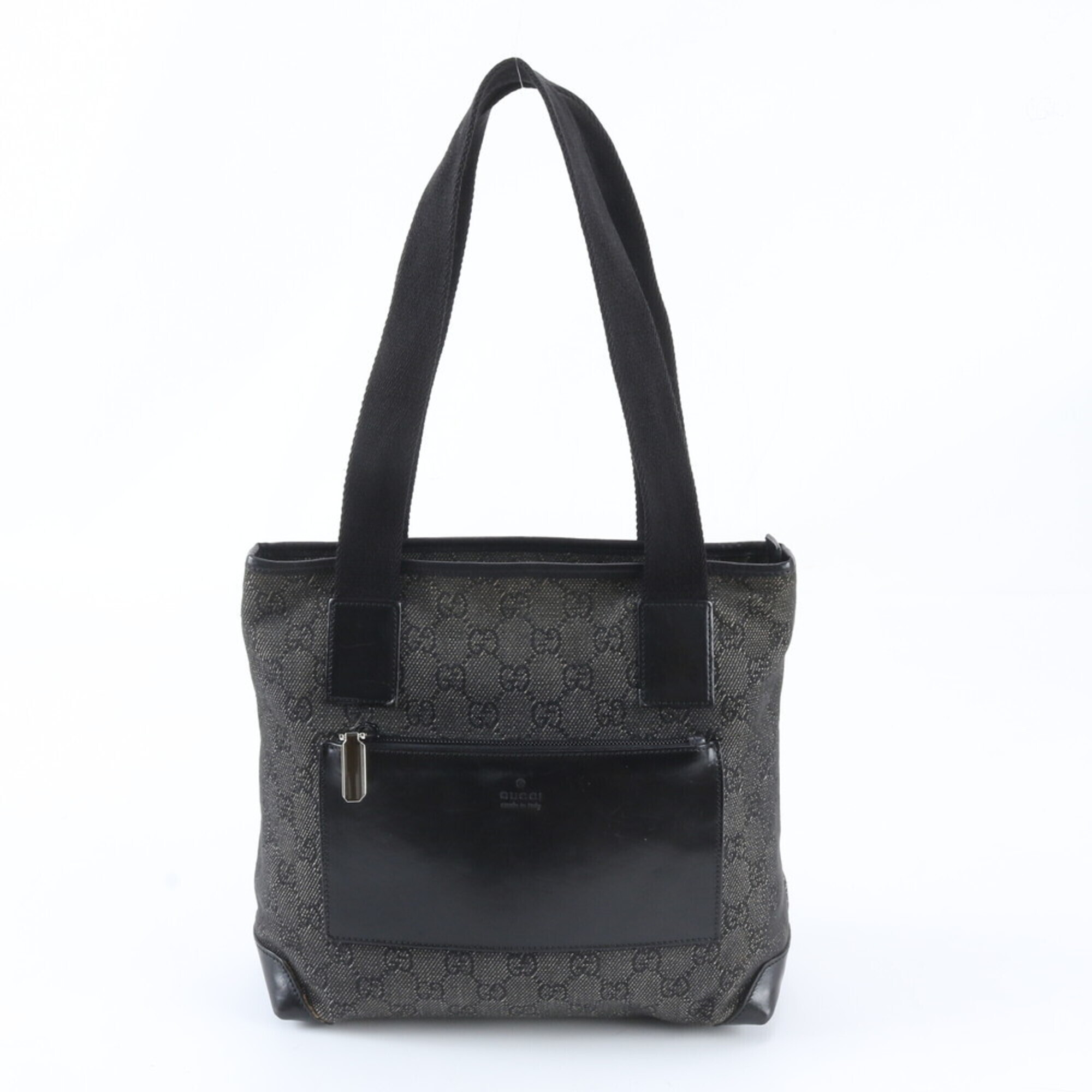 Gucci Gg Canvas 28893 Leather Tote Bag Handbag Shoulder Black Women's